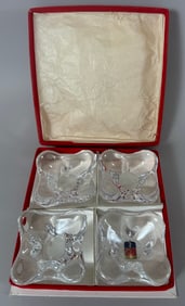 Set of 4 - Baccarat Crystal Salt/Caviar Dishes in Original Box.