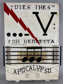 Mixed Media Art "Dies Ires" on Plywood by Malcolm Weiss