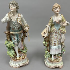 Pair of Vintage German Kalk Porcelain Figurines