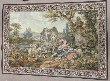 "Noble Pastorale"  Italian Tapestry Wall Hanging Art