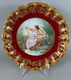 Limoges Hand Painted Plate Signed F. Villetelle