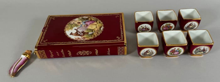 Set of 7 - Vintage Limoges Shot Glasses and Decanter Set France