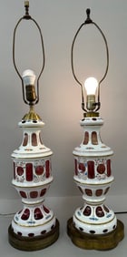 Pair of Bohemian Glass Lamps