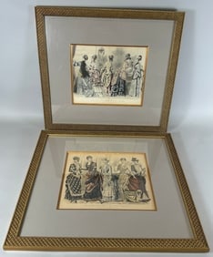 Pair of Vintage Framed Les Modes Parisiennes Petersons Magazine Artwork