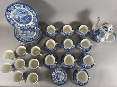 Lot of 42- Royal Warwick Lochs of Scotland Dinnerware and Tea Set- Incomplete