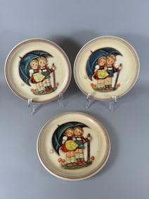 Lot of 3 - 1974 Anniversary Collectors Plate "Stormy Weather" 1st Edition. Goebel, M.J. Hummel