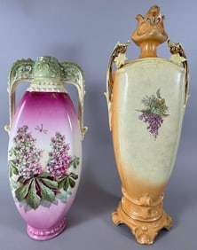 Lot of 2- Vintage Royal Wettina & Rolay Floretta Floral Vases Austria