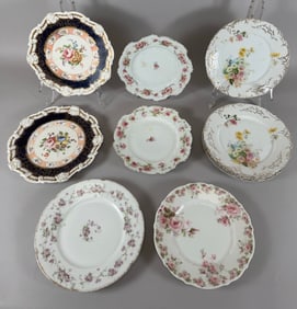 Mixed Lot of 10 - Vintage Floral Pattern Salad/Appetizer Plates