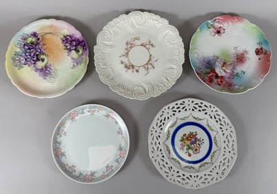 Lot of 5 - Vintage Austrian, Japanese & Limoges France Plates