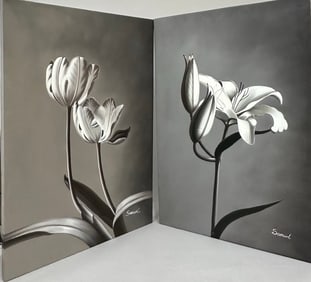 Pair of 2 - Minimalist Art Paintings by Samuel