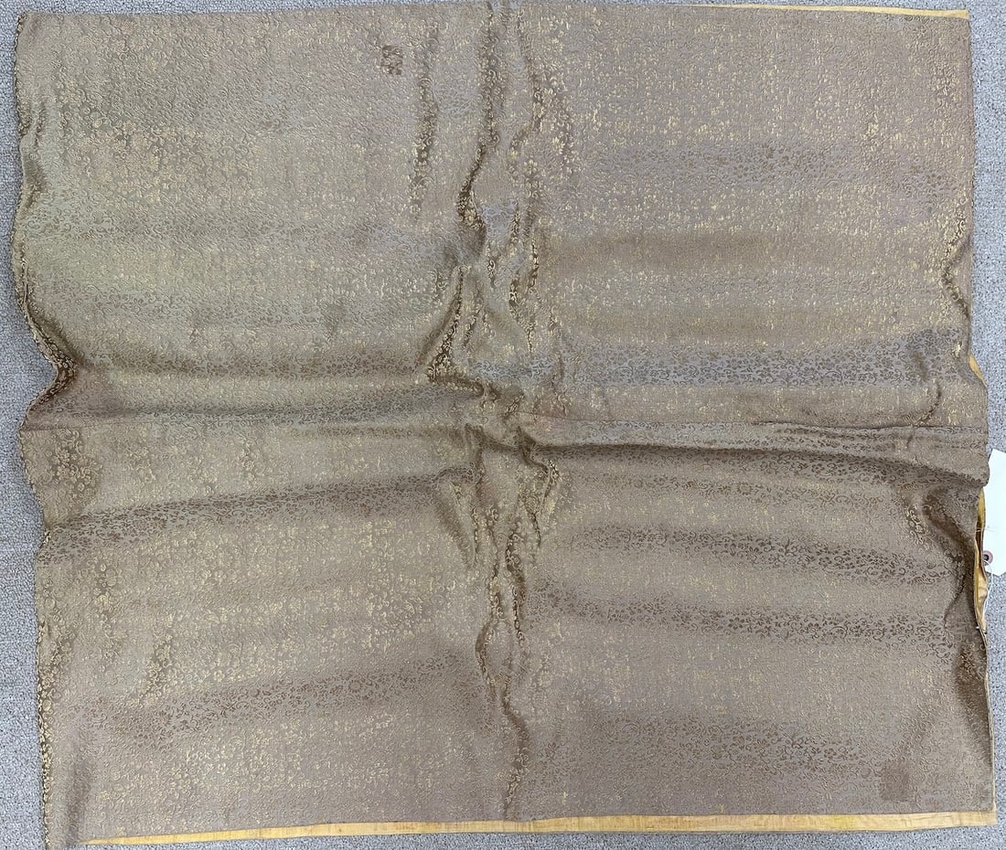 Silk Woven Gold Floral Textile (1 of 9)