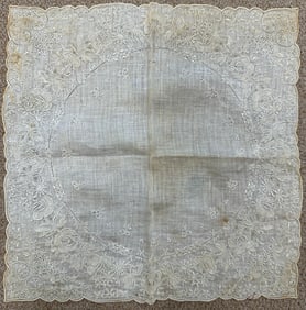 Swiss Batiste Linen Vintage Handkerchief