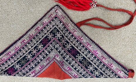 Vintage Yao Embroidered Bridal Scarf.