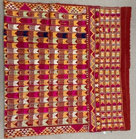 Vintage Phulkari Panjab Embroidered Shawl
