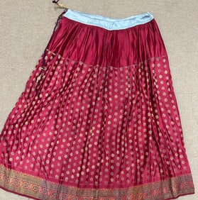 Traditional Indian Gujarati Ghadra Silk Skirt