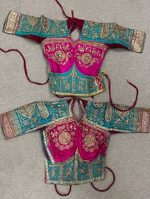 Pair of 2-Traditionally Decorated Chaniya Choli Blouses