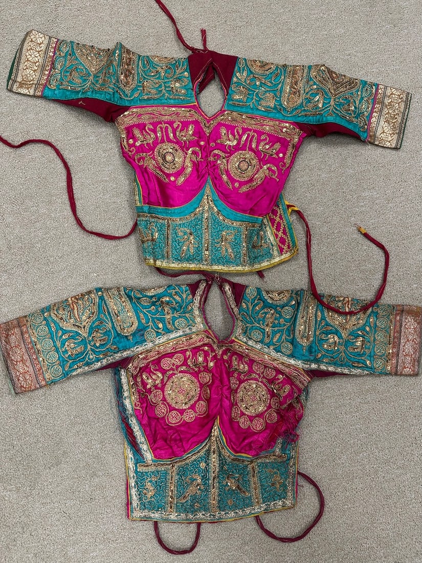 Pair of 2-Traditionally Decorated Chaniya Choli Blouses (1 of 12)