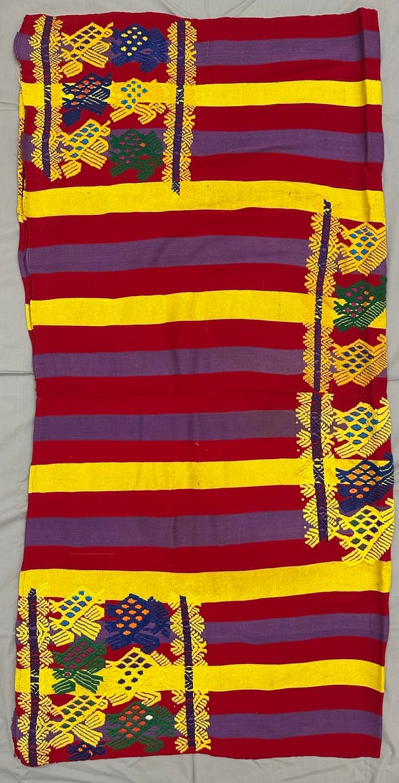 Vintage Guatemalan Handwoven Bird  Motifs Embroidered Faja Sash (1 of 7)