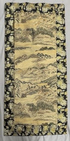Chinese Silk Landscape Panel Textile