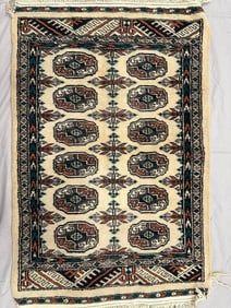 Single Handknitted Mori Bokhara Jaldar Rug