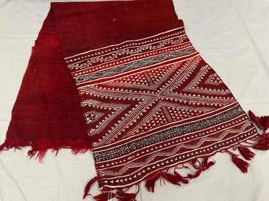 Handwoven Wool Tunisian Bakhnoug Shawl
