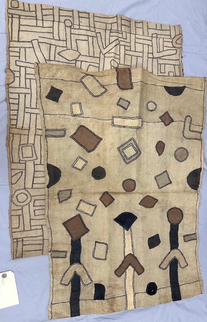 Pair of Traditional Embroidered Kuba Textile (1 of 10)