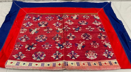 Vintage Tribal Handwoven Chinese Embroidered Blanket Bedspread