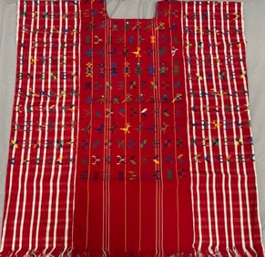 Traditional Handwoven Maya Huipil Blouse Textile