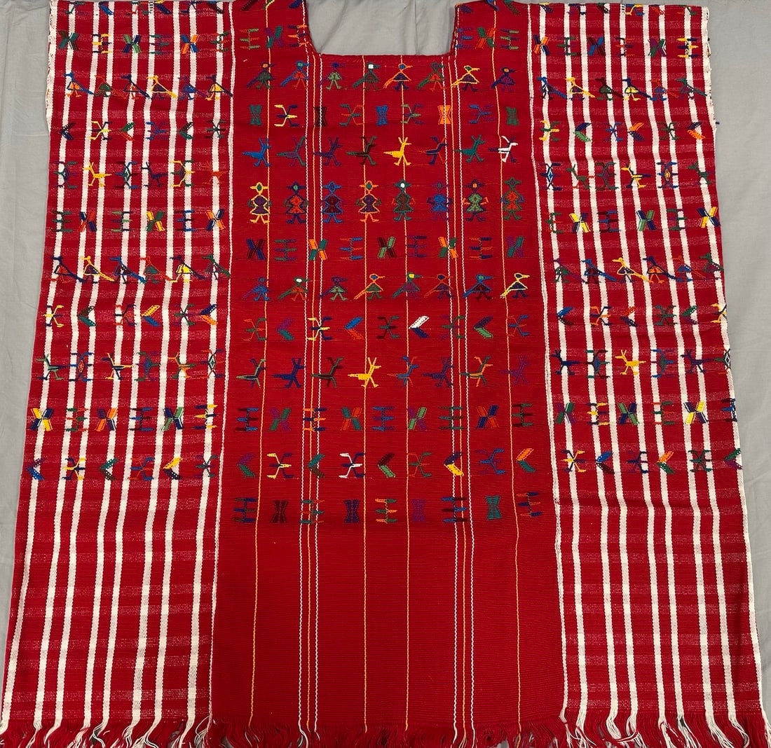 Traditional Handwoven Maya Huipil Blouse Textile (1 of 7)