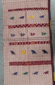 Handwoven Embroidered Cotton Central American Textile