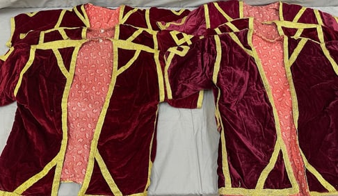 Lot of 6 - Turkish Velvet Jackets with Gold Liners
