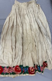 Vintage Handmade Linen Central American Skirt