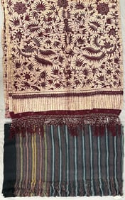 Pair of 2- Indonesian Printed Batik Ceremonial Textiles