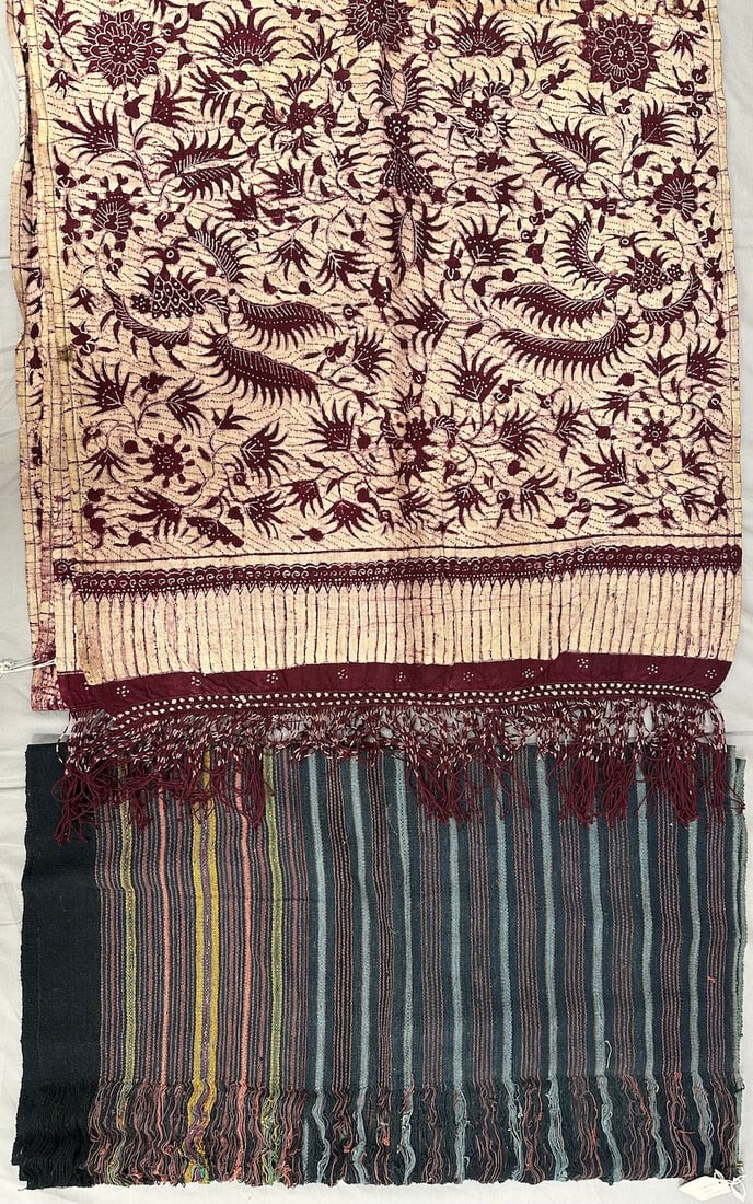 Pair of 2- Indonesian Printed Batik Ceremonial Textiles (1 of 13)