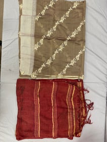 Lot of 2- Pure Silk Benanis Supplementary Belt and Safavieh Natural Fiber Textile with Fringes