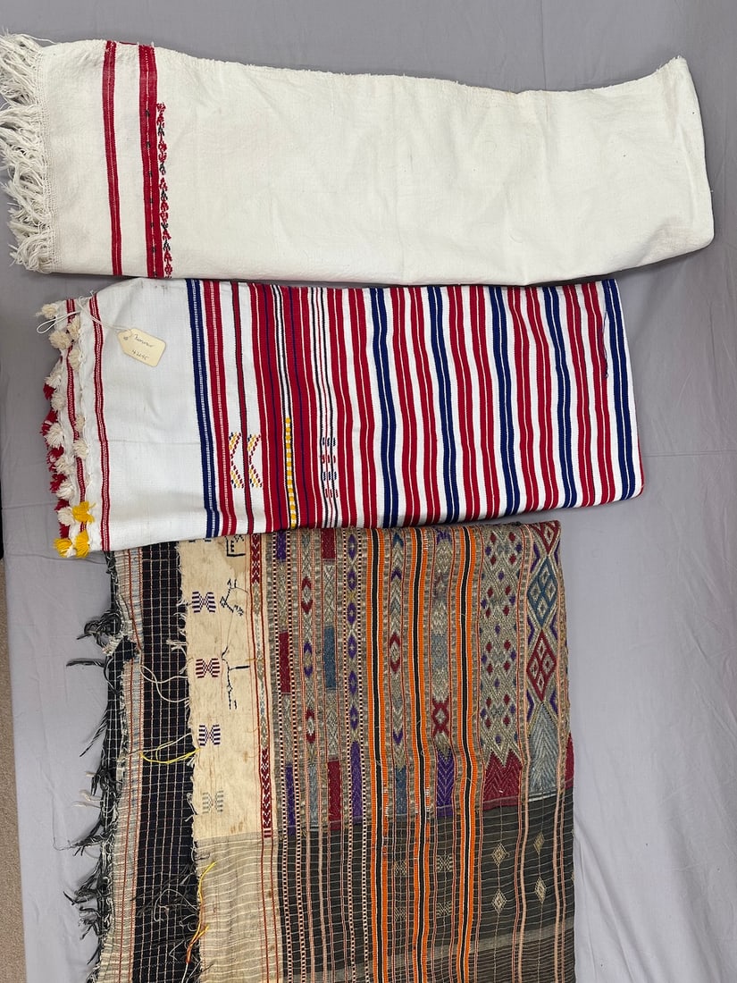 Lot of 3 - Vintage Textiles- Bhutanese Textile and Vintage Berber Moroccan Textile (1 of 15)