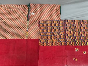 Lot of 2 - Guatemalan Almolongo Adult and Child Huipils