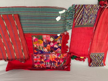Lot of 6 - Handwoven Vintage Guatemalan Belt Textiles