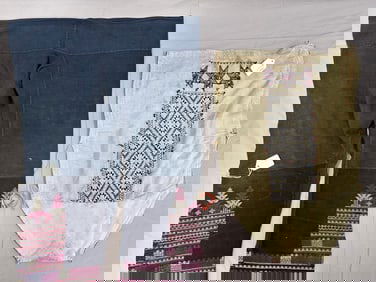Lot of 2 - Mien Yao Trouser Pants From Vietnam and Tribal Apron