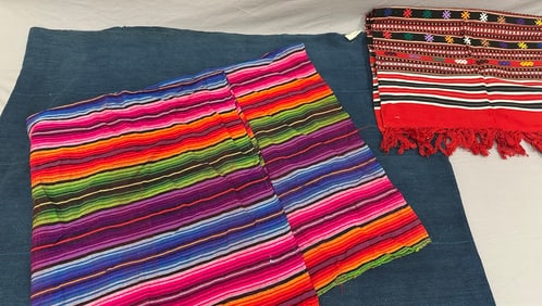 Lot of 3 - Vintage Handwoven Mexican and Guatemalan Textiles