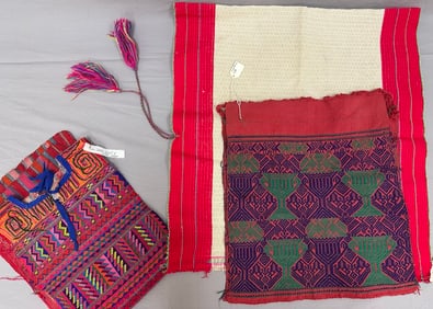 Lot of 3 - Vintage Guetamalan and Mexican Textiles Garments