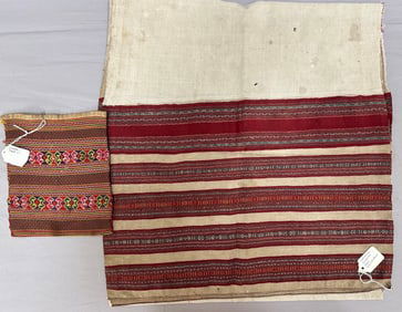 Lot of 2 - Vintage Handwoven Indonesian Textiles