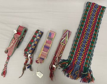 Lot of 5 - Vintage Guatemalan Textiles Belts