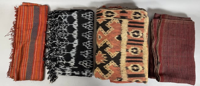 Lot of 4 - Various Vintage Handmade Handwoven Textiles