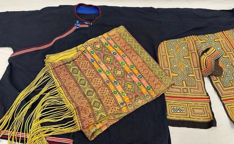 Lot of 3 - Vintage Asian Textiles and Garments