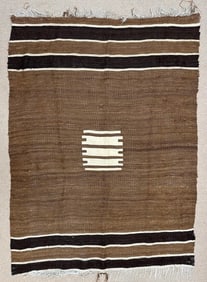 Vintage Turkish Angora Wool Blanket Kilim Rug