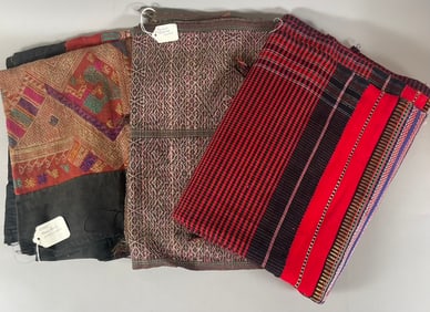 Lot of 3 - Vintage Traditional Woven Textiles