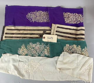 Lot of 4 - Mixed Embroidery Decorative Textile