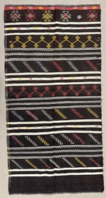 Vintage Handwoven Wool Kilim Rug Runner Turkish Origin