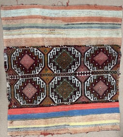 Handwoven Wool Vintage Decorative Kilim Rug Maras Turkey